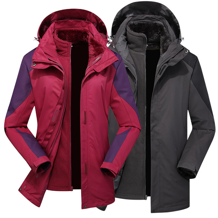 Damen Modulare Softshell-Regenjacke mit herausnehmbarer Fleece-Innenjacke und verstellbarer Kapuze Drune