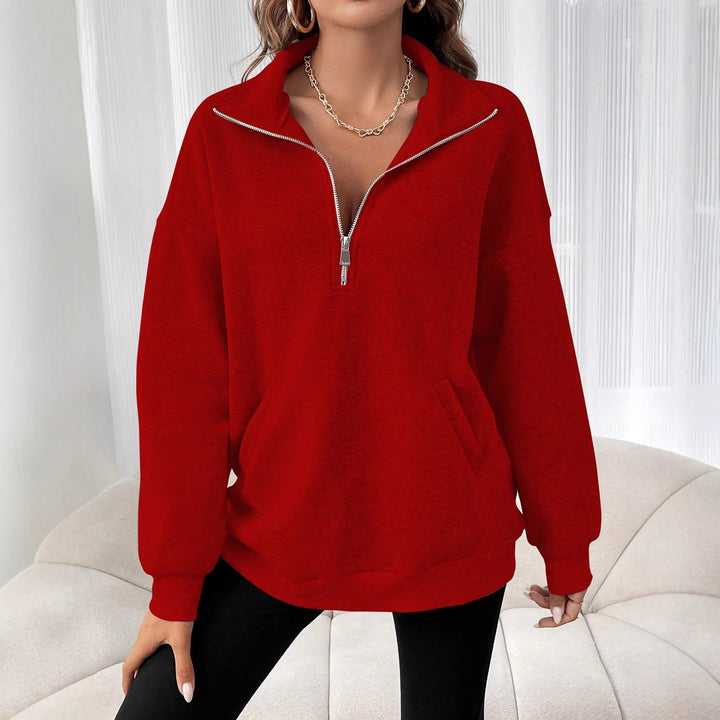 Damen Sweatshirt mit Reißverschluss und praktischen Taschen Drune