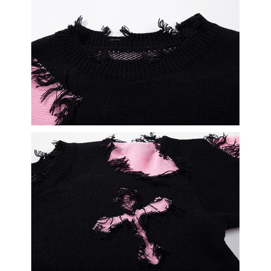 Damen Modischer Grobstrickpullover mit einzigartigem Zopfmuster Drune