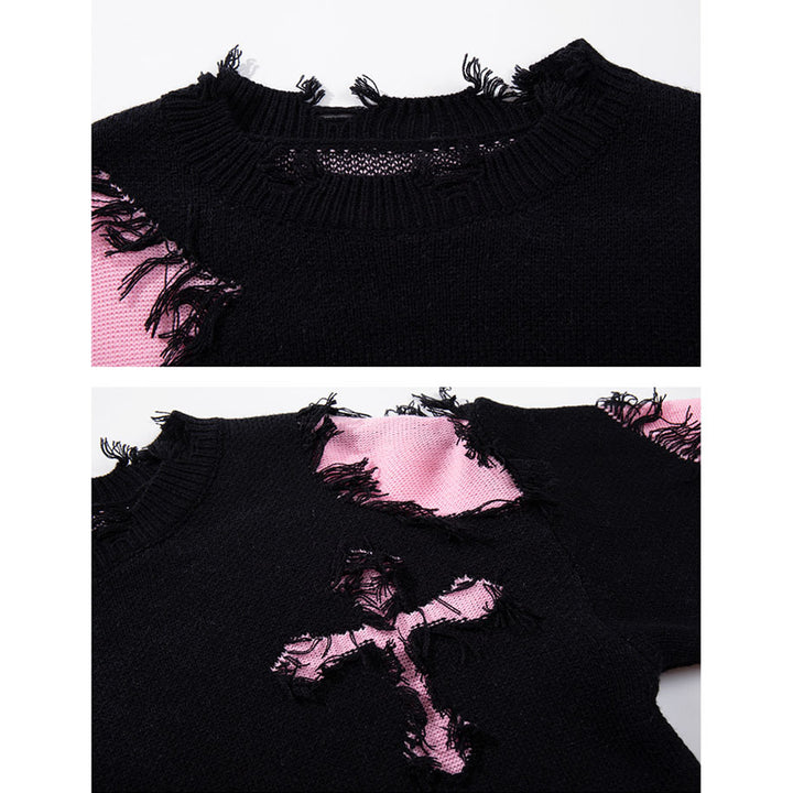 Damen Modischer Grobstrickpullover mit einzigartigem Zopfmuster Drune