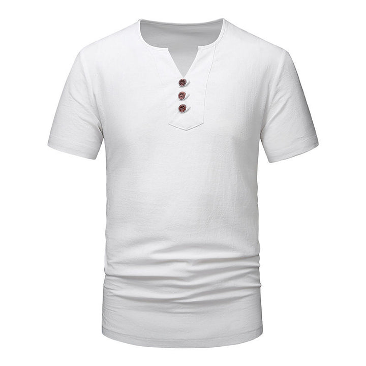 Herren Klassisches Lässiges Henley T-Shirt Drune