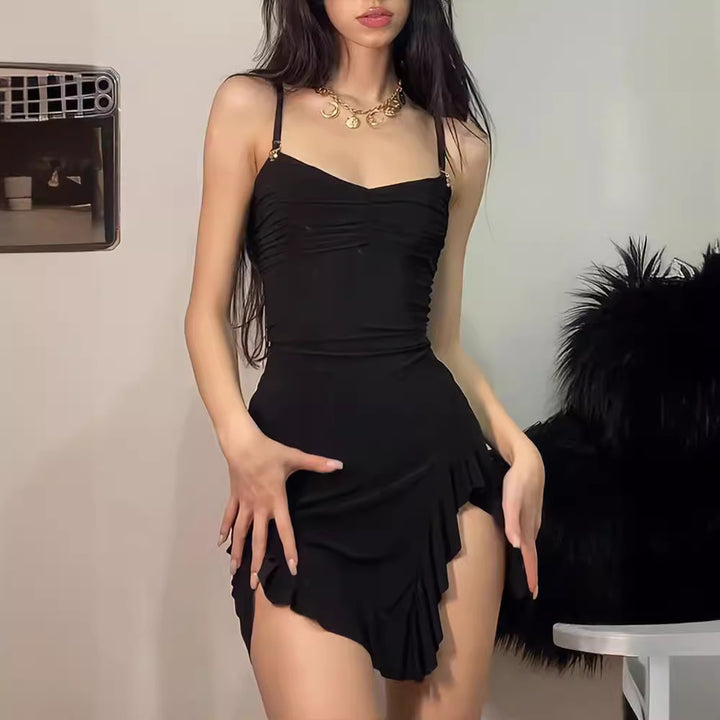 Damen Wickelkleid mit tiefem V-Ausschnitt und halbtransparenten Details Drune