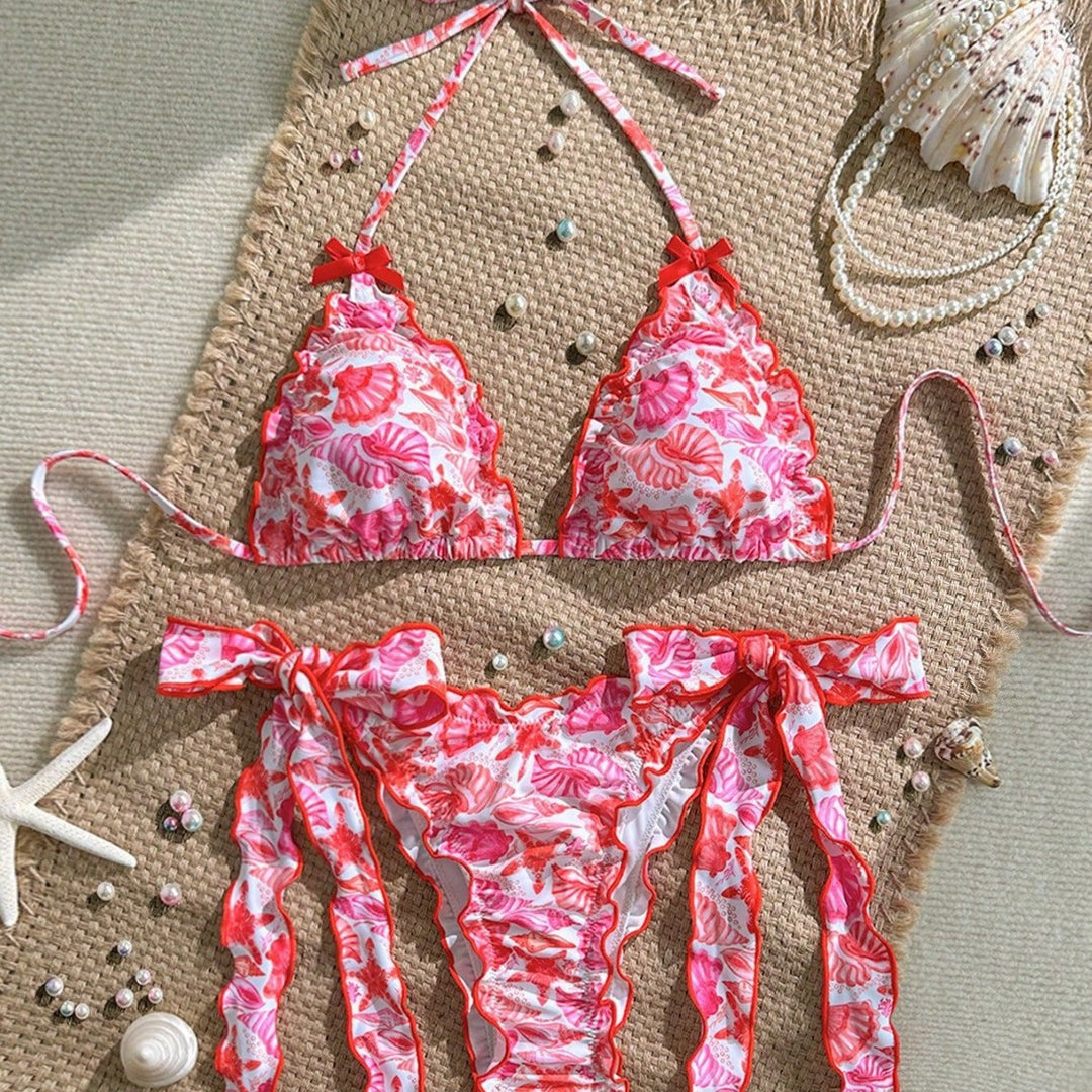 Damen Triangel-Bikini mit Rüschendetails Drune