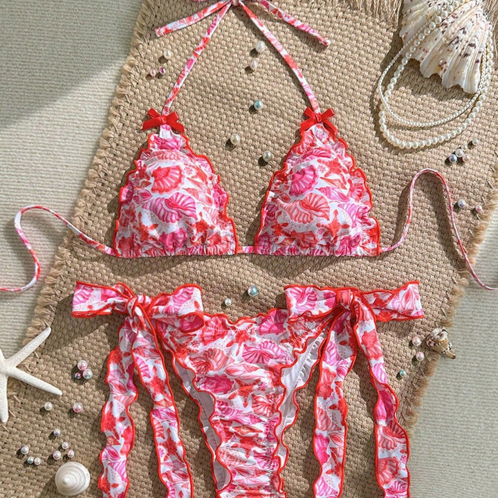 Damen Triangel-Bikini mit Rüschendetails Drune