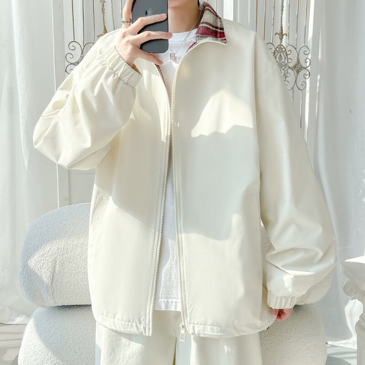Unisex Trendige Übergangsjacke mit hohem Kragen und lässigem Schnitt Drune