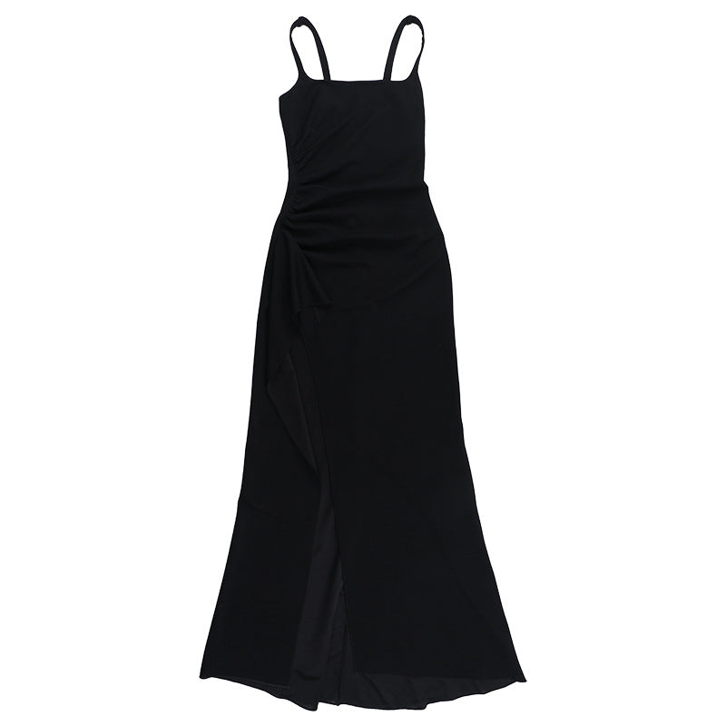 Damen elegante Maxi-Abendrobe mit seitlichem Schlitz und taillierter Silhouette Drune