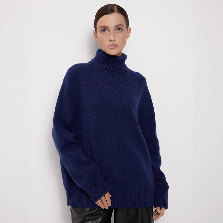 Damen Oversized Rollkragenpullover Drune