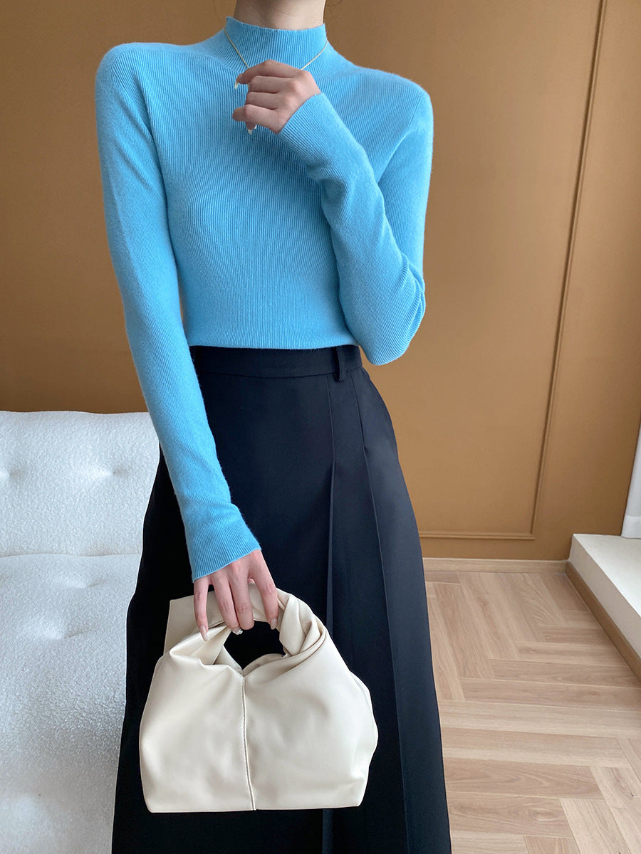 Damen Feinstrickpullover mit hohem Kragen und eleganter Passform Drune
