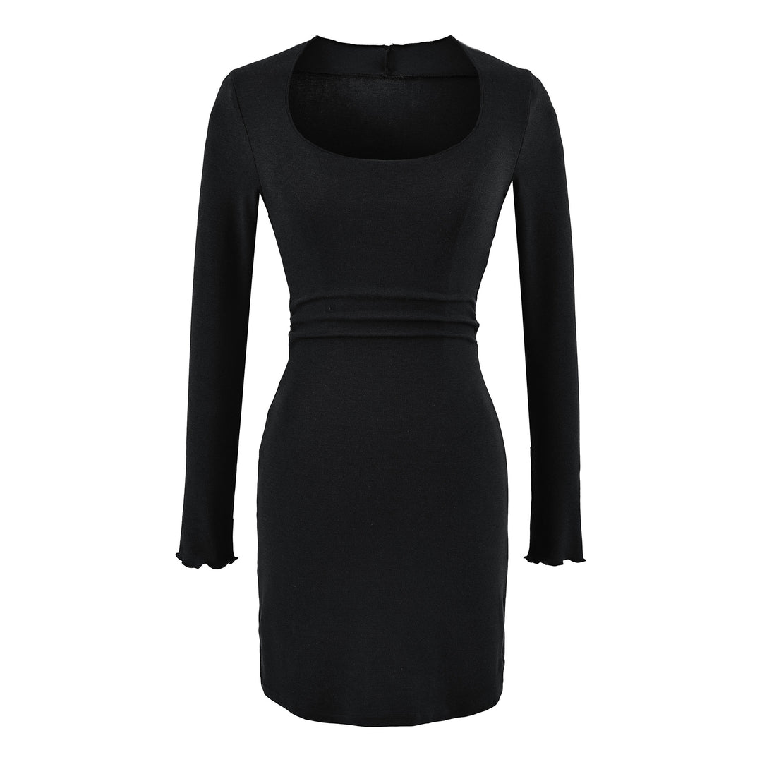 Damen Figurbetontes Midikleid mit Quadrat-Ausschnitt und Taillenraffung Drune