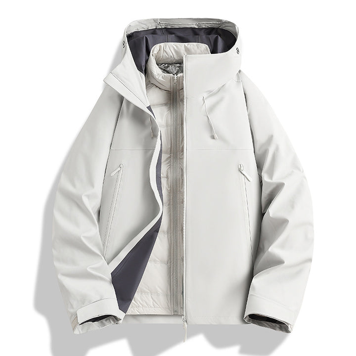 Herren Wasserdichte Softshell-Outdoorjacke mit verstellbarer Kapuze und atmungsaktiver Membran Drune