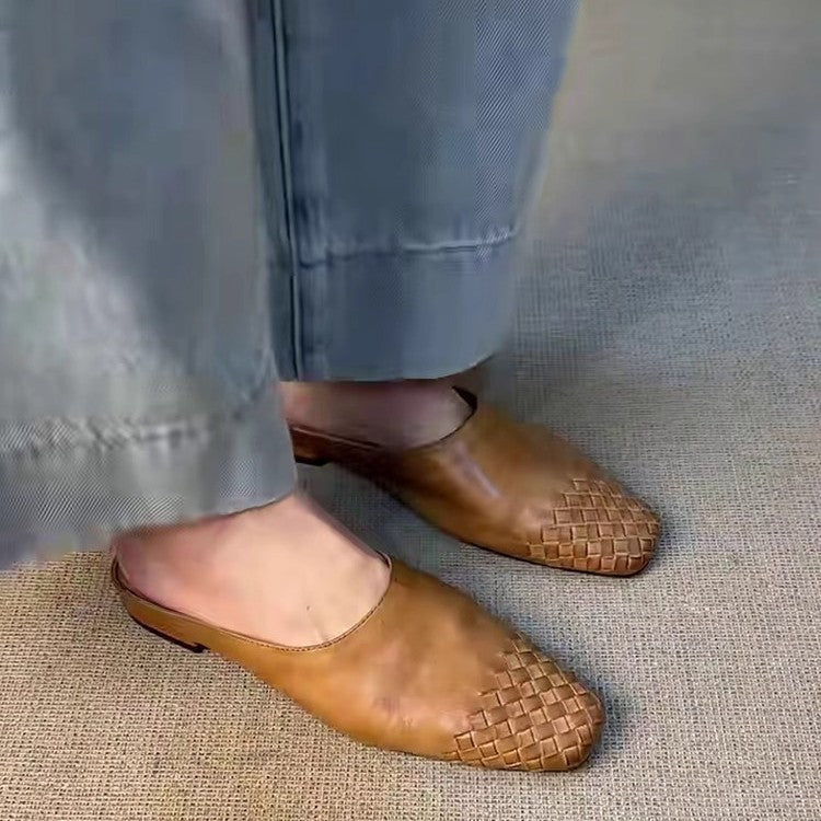 Damen Mules mit geflochtenem Design und bequemer Sohle Drune