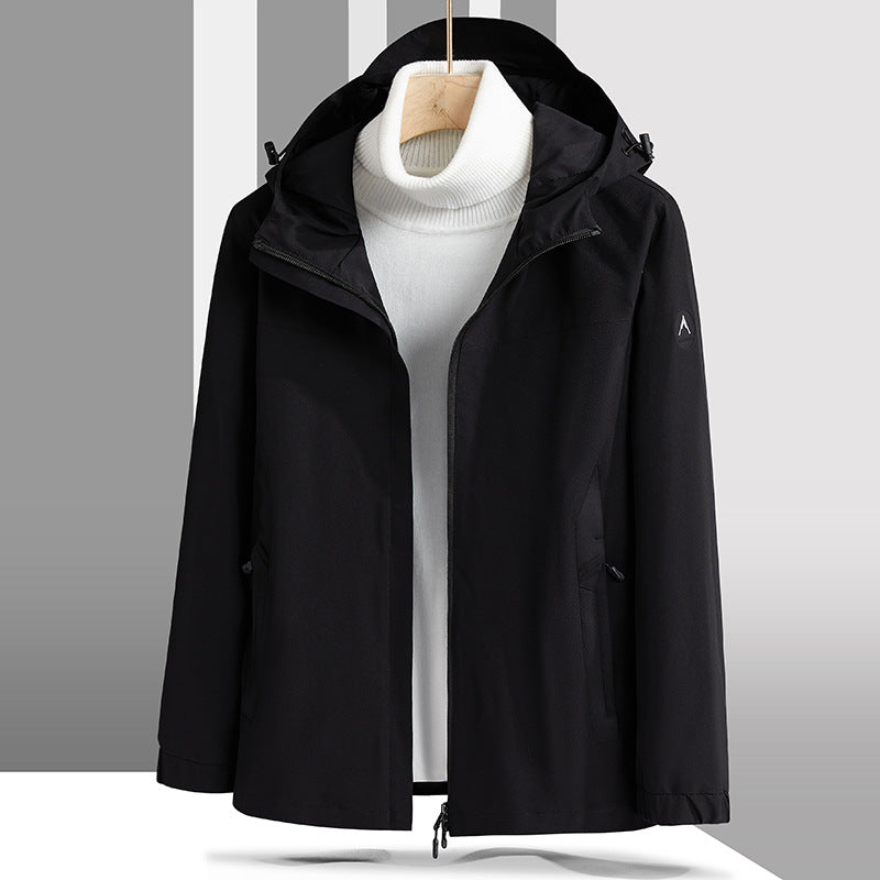 Herren Leichte technische Softshelljacke mit verstellbarer Kapuze und minimalistischer Sportpassform Drune