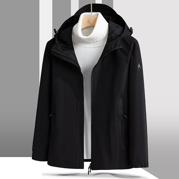 Herren Leichte technische Softshelljacke mit verstellbarer Kapuze und minimalistischer Sportpassform Drune