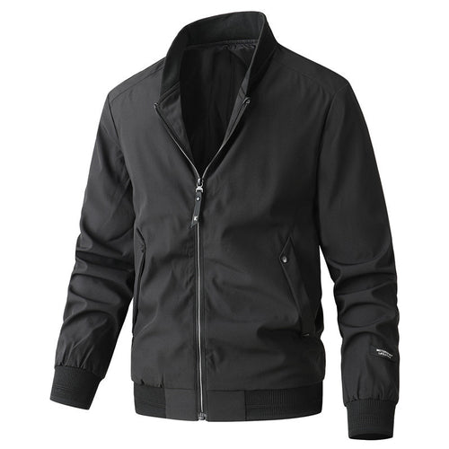 Herren Leichte winddichte Bomberjacke im Aviator‑Look mit Rippbündchen Drune