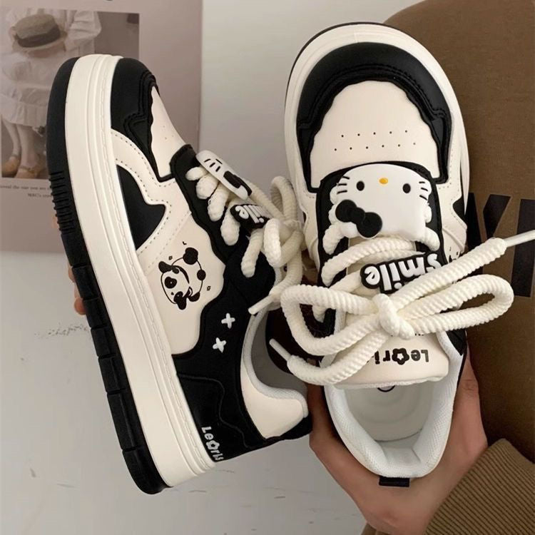 Damen Chunky-Sneaker mit Panda-Motiv, gepolstertem Innenfutter und robuster Profilsohle Drune