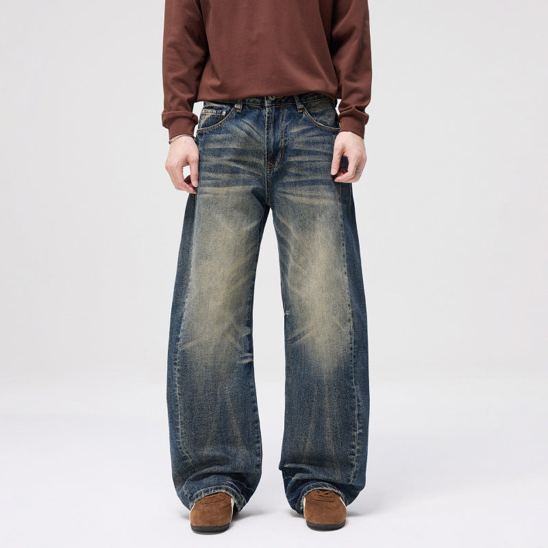 Damen High-Waist Ballon-Jeans mit Used-Waschung und weitem Statement-Bein Drune