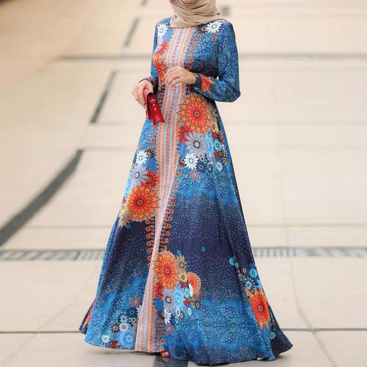 Damen Maxikleid mit floralen Akzenten und elegantem, fließendem Schnitt Drune