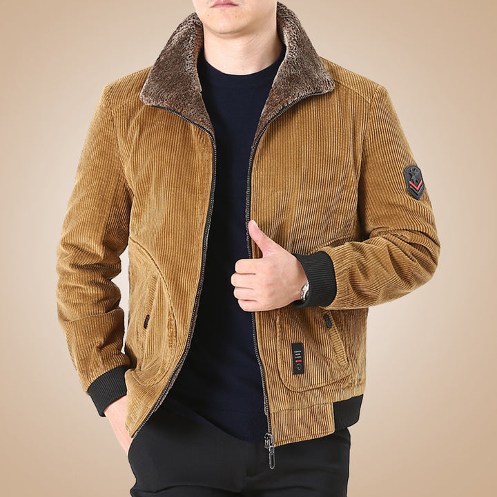 Herren Lässige Cordjacke mit Fleecefutter Drune