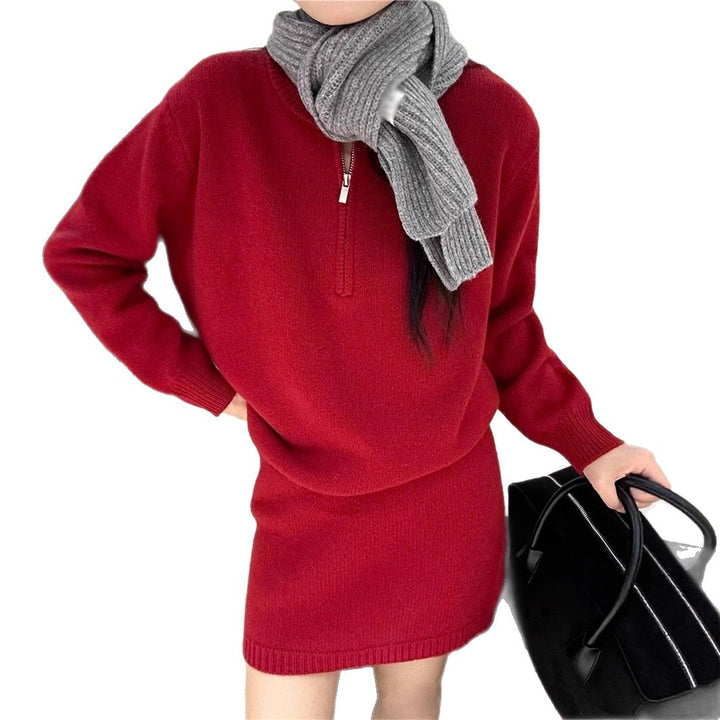 Damen Strickkleid mit Reißverschluss Drune