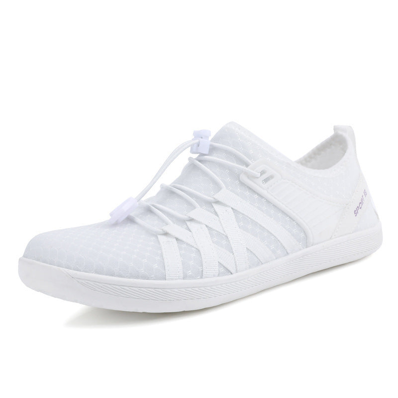 Unisex nan flacher Stadt-Sneaker mit Schnellzugverschluss, elastischem Strickoberteil und stoßabsorbierender Leichtsohle Drune