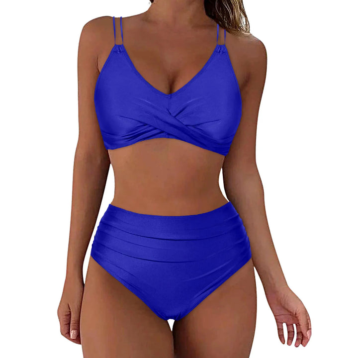 Damen Hochgeschnittenes Bikini-Set mit elegantem Wickeldesign Drune