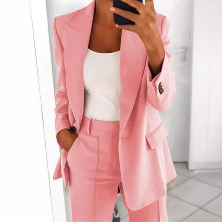 Damen nan Business-Blazer-Set mit strukturierter Oversize-Silhouette, Reverskragen und Bundfaltenhose Drune