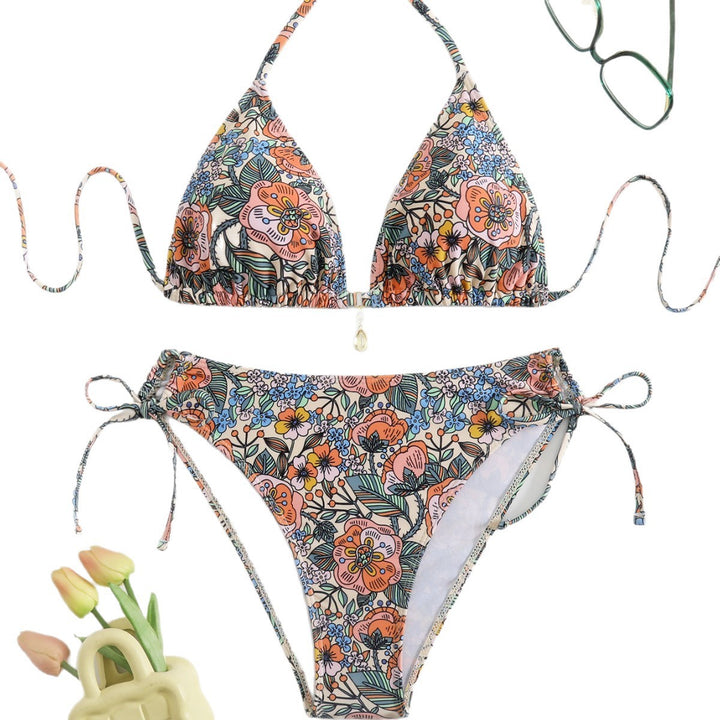 Damen Floral Design Bikini Drune