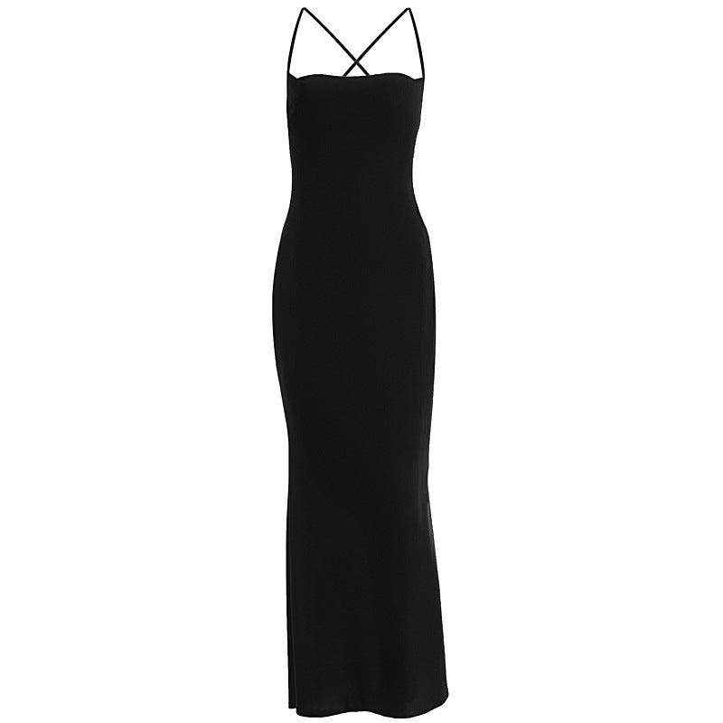 Damen Figurbetontes Maxikleid mit raffiniertem Cross-Back Design Drune