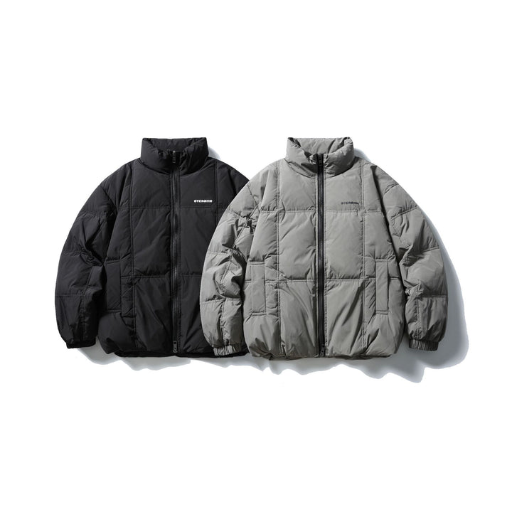 Herren Boxy-Steppjacke mit hohem Standkragen, Karo-Steppung und elastischem Saum Drune