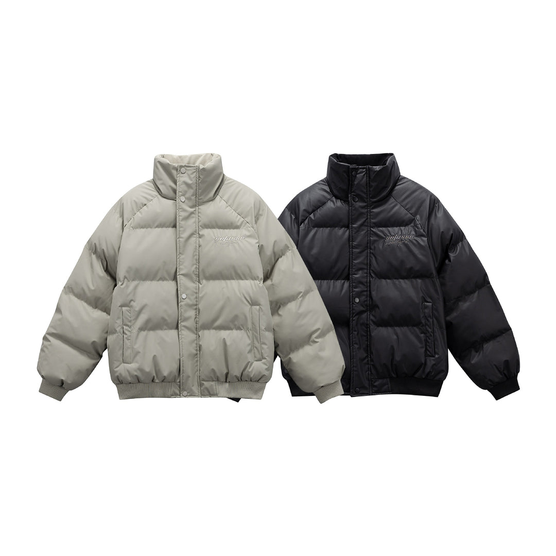 Damen Oversize gesteppte Steppjacke mit hohem Stehkragen und Rippbündchen Drune