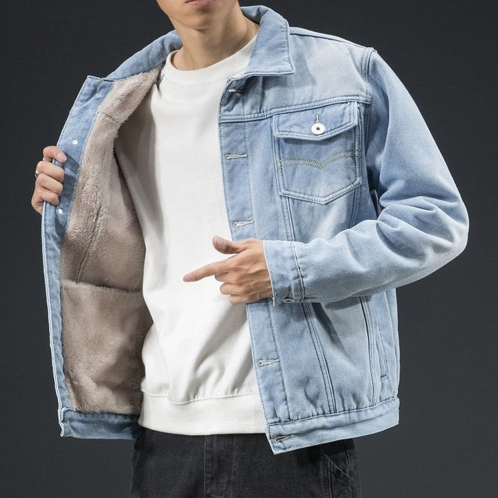 Herren Denimjacke mit Fleecefutter Drune