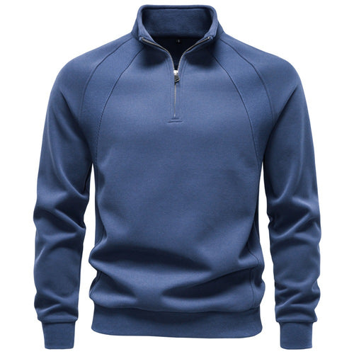 Herren Troyer-Fleecepullover mit Stehkragen und halbem Reißverschluss Drune