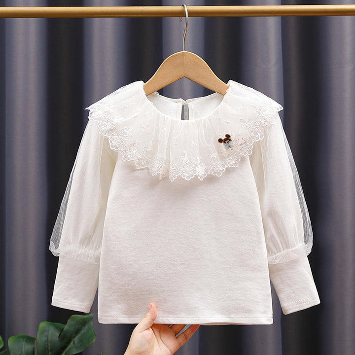 Mädchen Bluse mit voluminösem Tüllkragen Drune