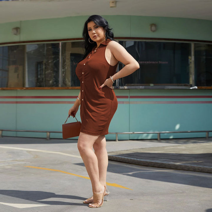 Damen Freizeitkleid mit Knopfdetails und figurbetontem Schnitt Drune