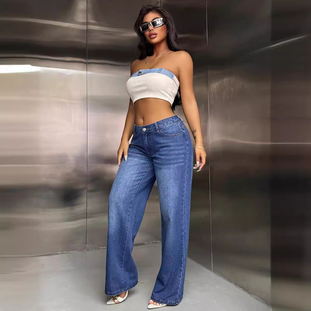 Damen Weite Jeanshose im lässigen Streetstyle Drune