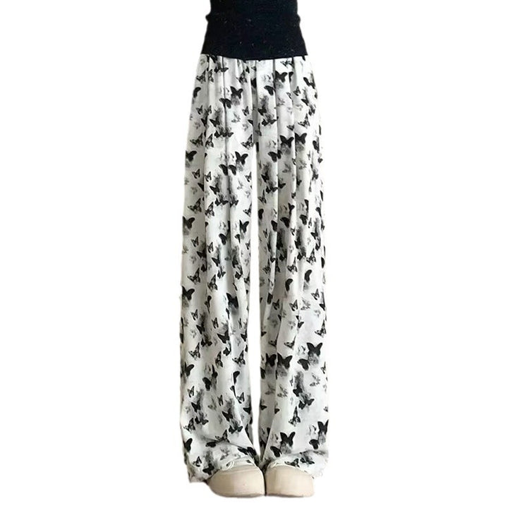 Damen Bequeme Sommerhose mit Schmetterlingsmuster Drune