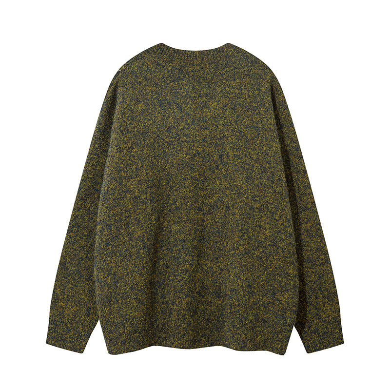 Unisex Oversize-Strickpullover mit kurzem V-Schlitzkragen Drune