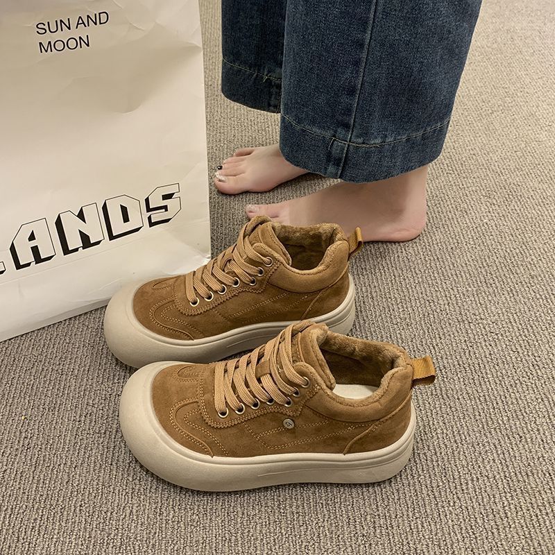 Damen Chunky Sneakers mit weichem Veloursleder und dämpfender Sohle Drune
