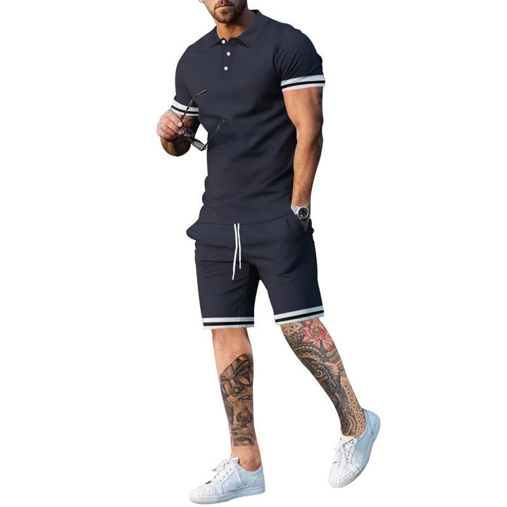 Herren Poloshirt und Shorts-Set mit sportlichen Akzenten Drune