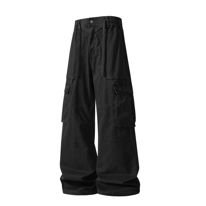Herren Extraweite Utility-Cargo-Hose im Baggy‑Cut mit elastischem Bund und Mehrfachklappentaschen Drune
