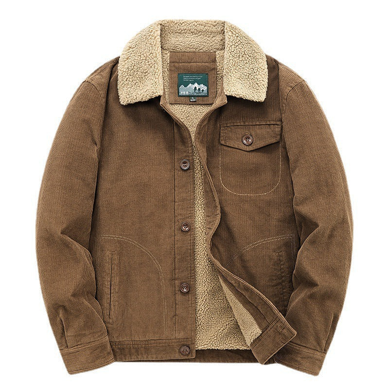 Herren Lässige Cordjacke mit Teddyfutter Drune 1787797411