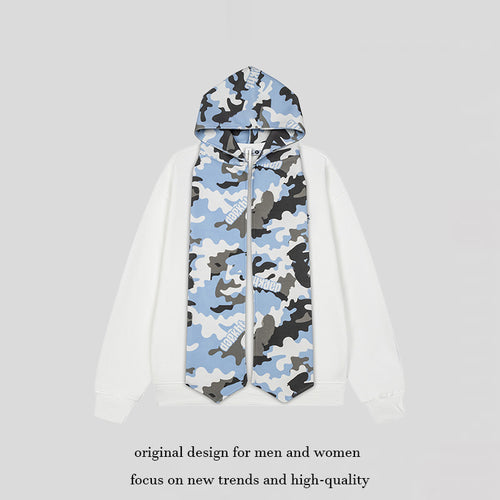 Damen Kapuzen-Sweatshirt mit überlanger Schal‑Optik und Frontzip Drune
