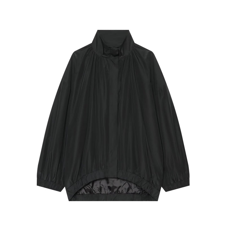Damen Oversize Regenblouson im Cocoon‑Schnitt mit hohem Stehkragen und elastischem Saum Drune