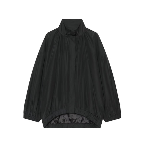 Damen Oversize Regenblouson im Cocoon‑Schnitt mit hohem Stehkragen und elastischem Saum Drune