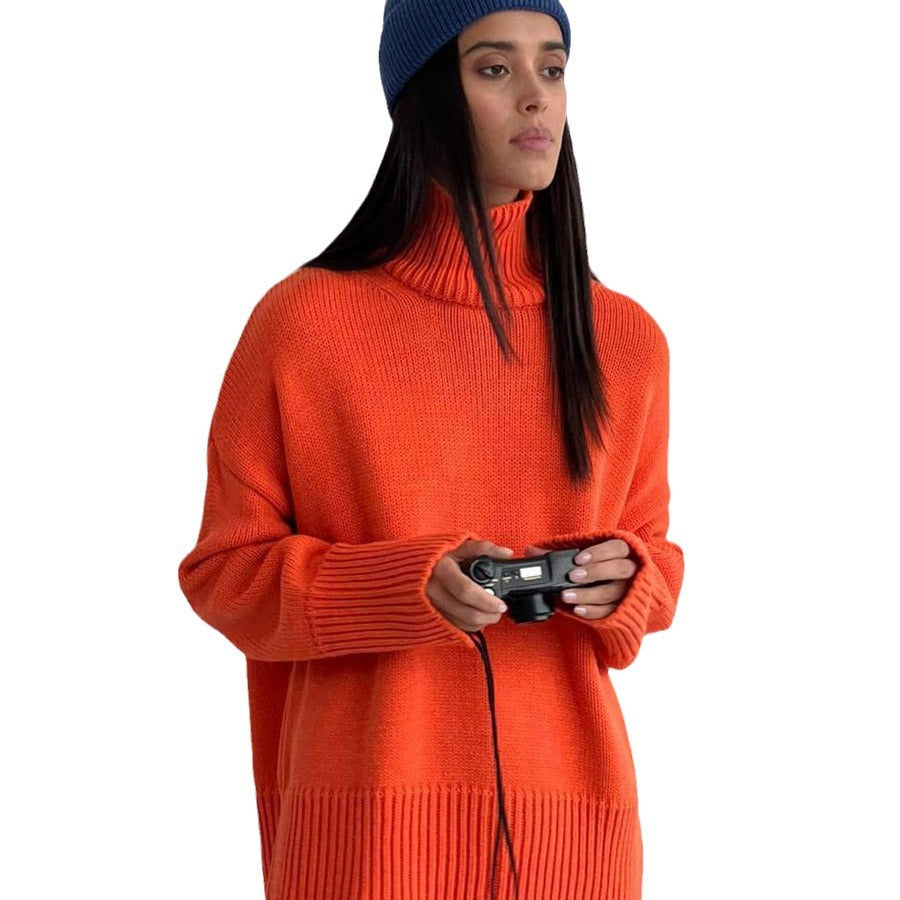 Damen Kuscheliger Rollkragenpullover aus hochwertiger Baumwollmischung mit lockerer Passform Drune