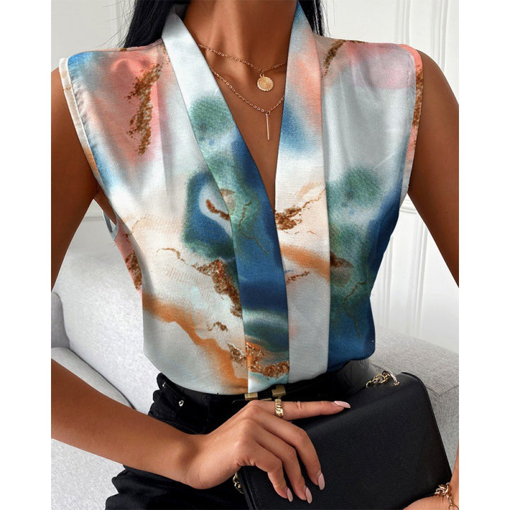 Damen Stilvolle Ärmellose Bluse Drune