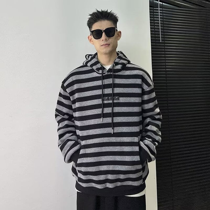 Herren Modischer Hoodie mit Streifenmuster Drune
