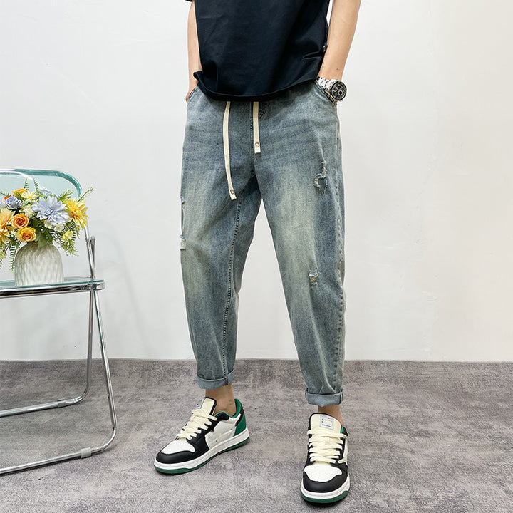 Herren lockere Jeanshose mit Distressed-Optik Drune
