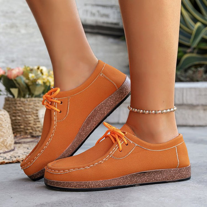 Damen Mokassins mit elastischen Schnürdetails und rutschfester Sohle Drune