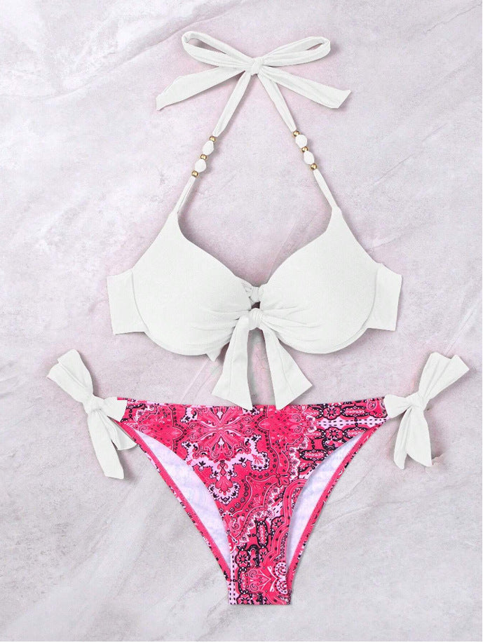 Damen Bikini-Set mit modischem Knoten und bunten Akzenten Drune